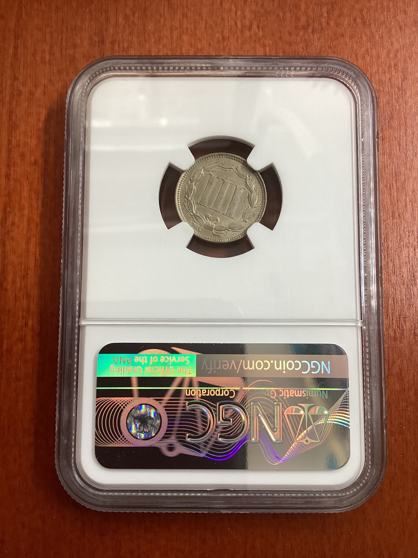 长老汇龙年精选第三场 1867美国早期3分铜镍币，NGC MS61分，少见品种