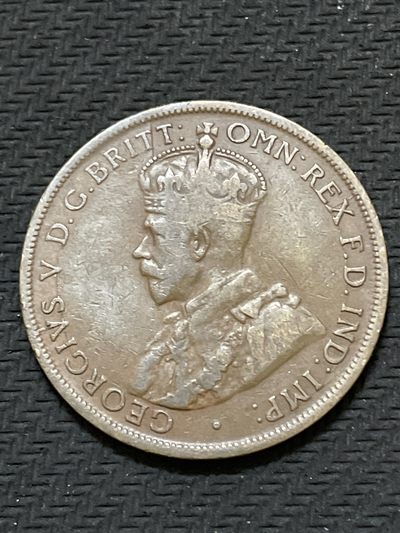 文馨钱币收藏108场，中外古币专场，版别明细分好 - 1924 年澳大利亚大 1 便士，乔五版（流通品中的天花板）