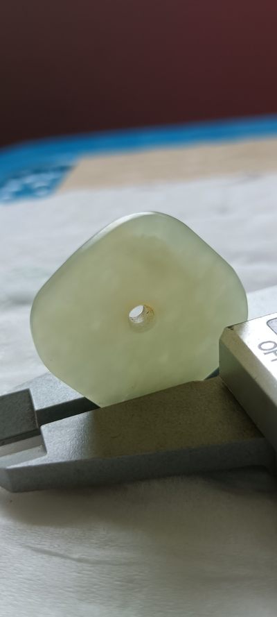 钱币，古钱币，古董杂项 老和田白玉平安扣