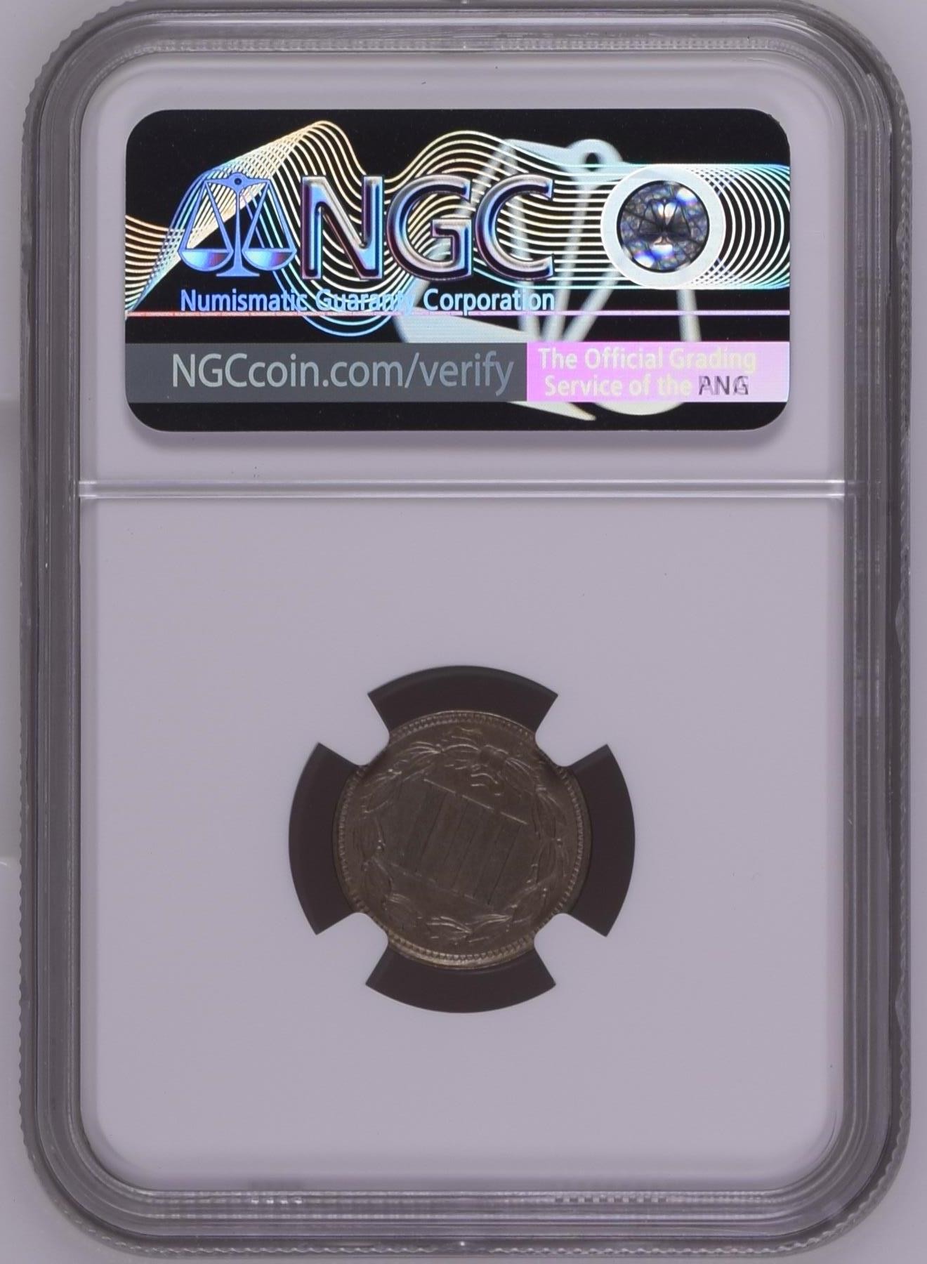 长老汇龙年精选第三场 1867美国早期3分铜镍币，NGC MS61分，少见品种