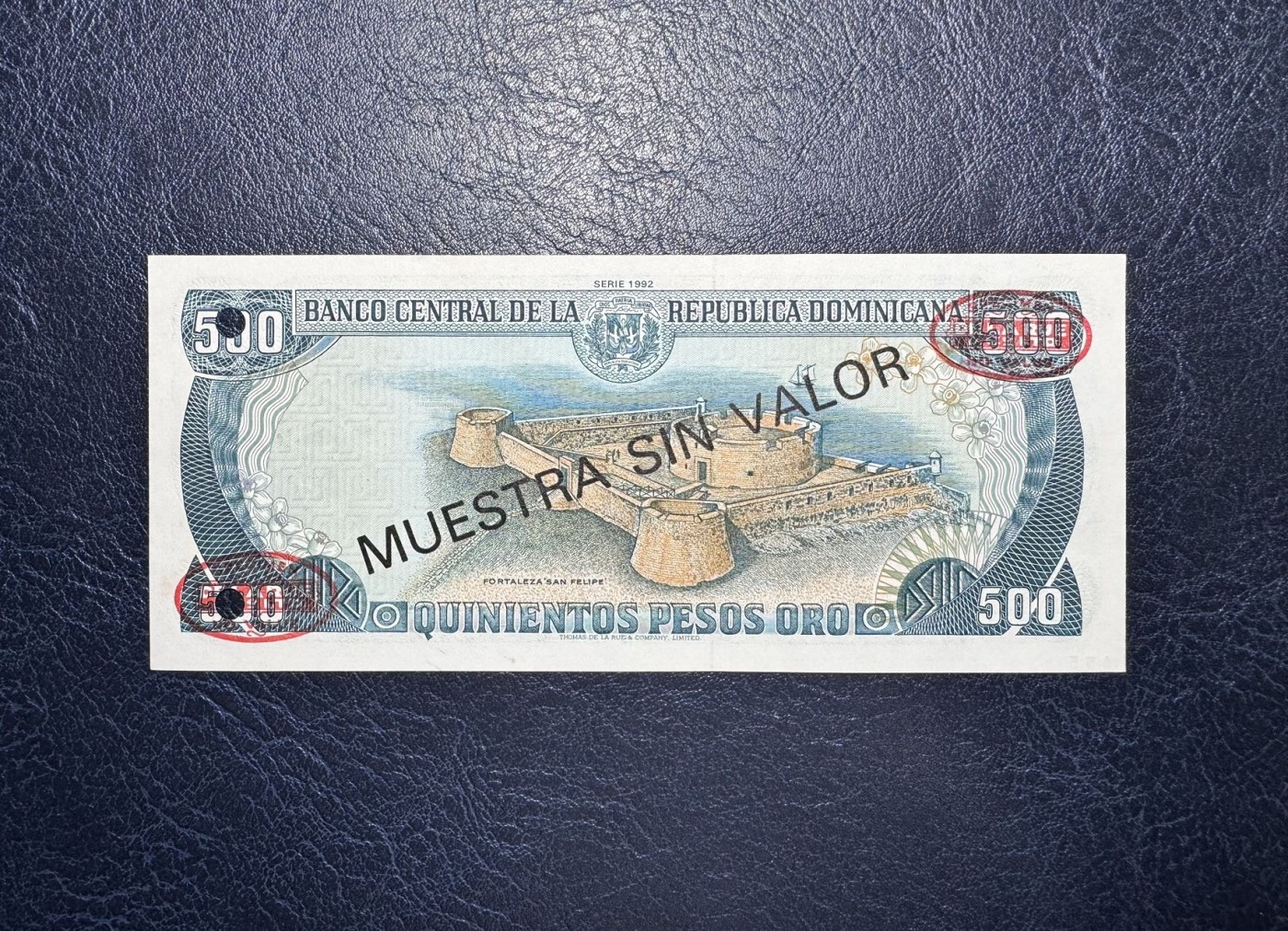收藏联盟Quantum Auction 第332期拍卖  多米尼加1982年500比索哥伦布发现美洲新大陆纪念钞样票 品相UNC- 