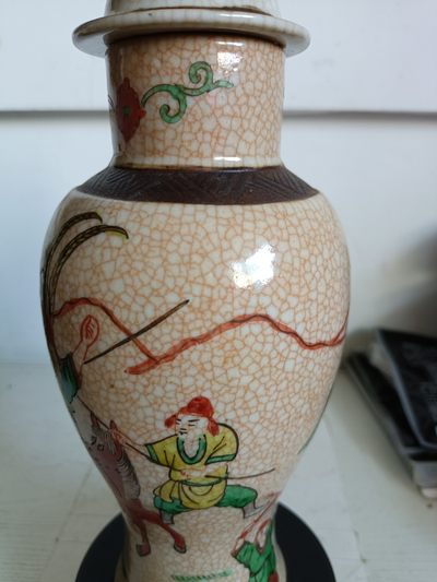 钱币，古钱币，古董杂项 清代五彩刀马将军瓶