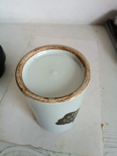 钱币，古钱币，古董杂项 民国时期五彩旗笔筒