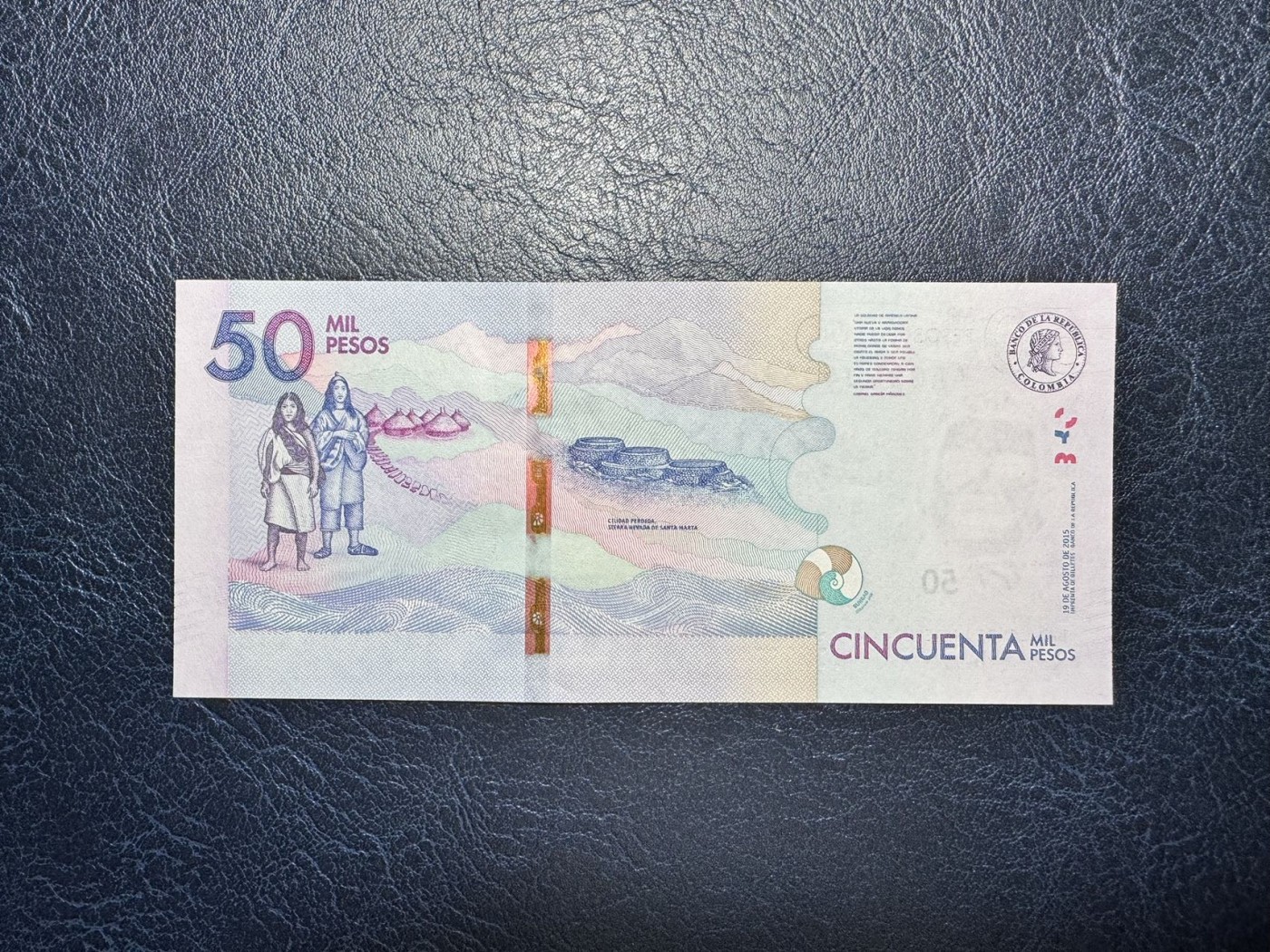 收藏联盟Quantum Auction 第332期拍卖  哥伦比亚2015年50000比索首发AA冠 品相全新UNC