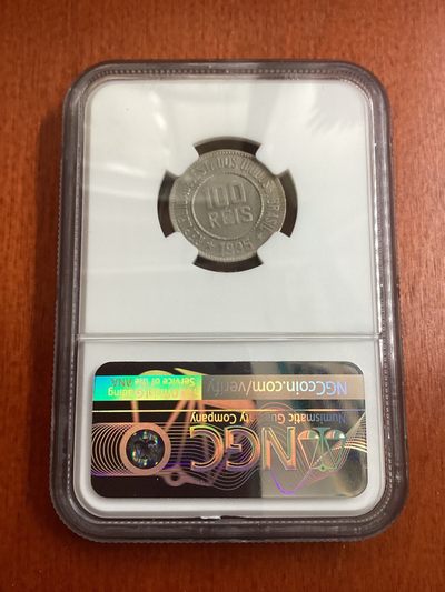 长老汇马年精选第十九场拍卖 1935巴西自由女神100瑞斯铜镍币，NGC MS64分