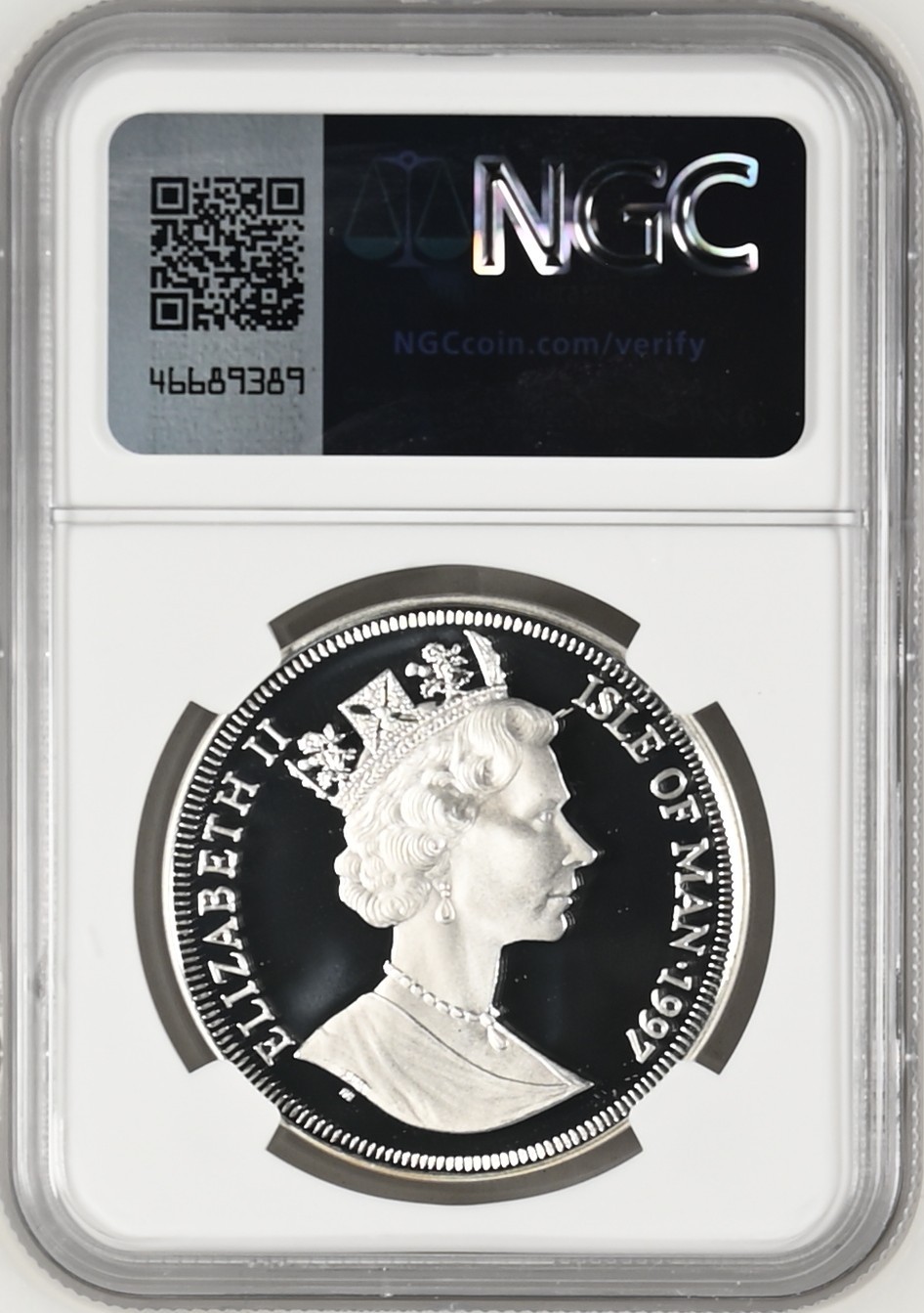 长老汇龙年精选第三场 1997 马恩1066年诺曼底征服1克朗精制银币，NGC PF69UC，唯一冠军分