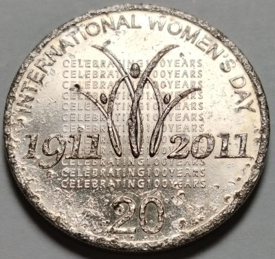 布加迪🐬～世界钱币🌾第 104 期 /  各国精品币和亚洲币 - 澳大利亚🇦🇺 2011年 20分 国际妇女节100周年纪念币