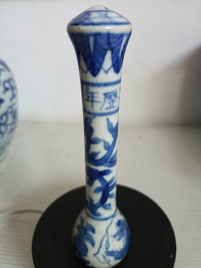 钱币，古钱币，古董杂项 青花瓷笔杆