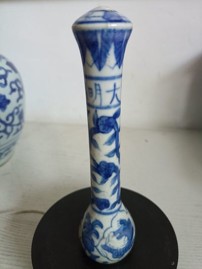 钱币，古钱币，古董杂项 青花瓷笔杆