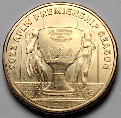 布加迪🐬～世界钱币🌾第 103 期 /  各国散币 - 澳大利亚🇦🇺 2023年 1元纪念币 AFL澳式足球联盟