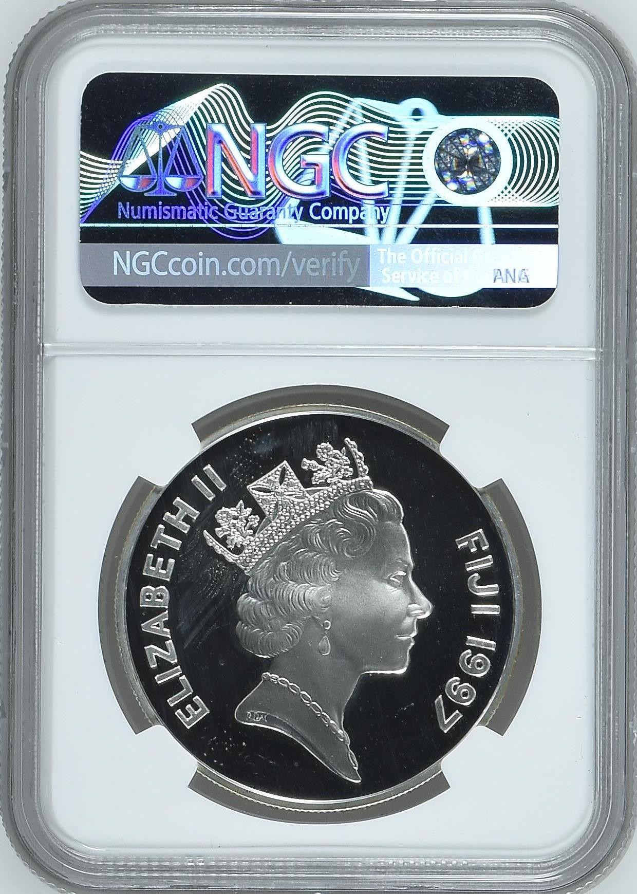 长老汇龙年精选第三场 1997 斐济国际儿童基金会10元精制银币，NGC PF66UC，唯一亚军分，更高分仅有一枚