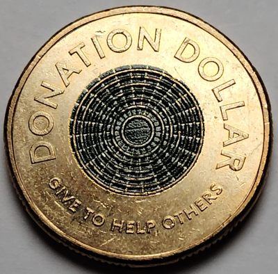 布加迪🐬～世界钱币🌾第 103 期 /  各国散币 - 澳大利亚🇦🇺 2021年 1元彩色捐献纪念币  女王老年版