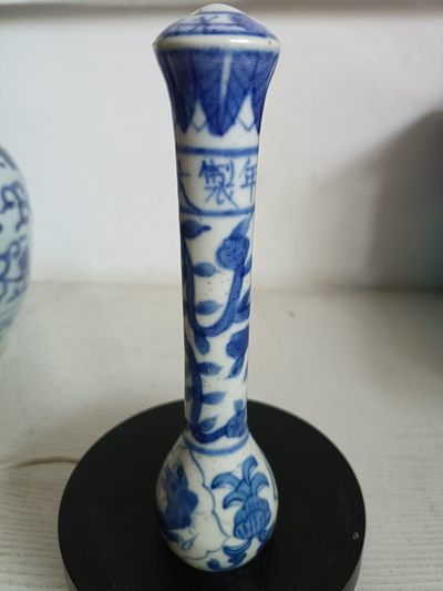 钱币，古钱币，古董杂项 青花瓷笔杆