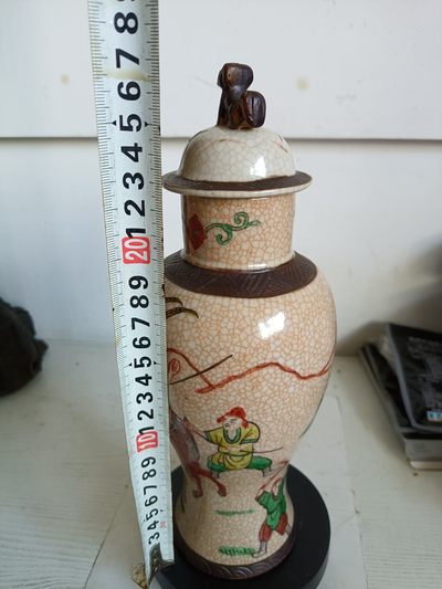 钱币，古钱币，古董杂项 清代五彩刀马将军瓶