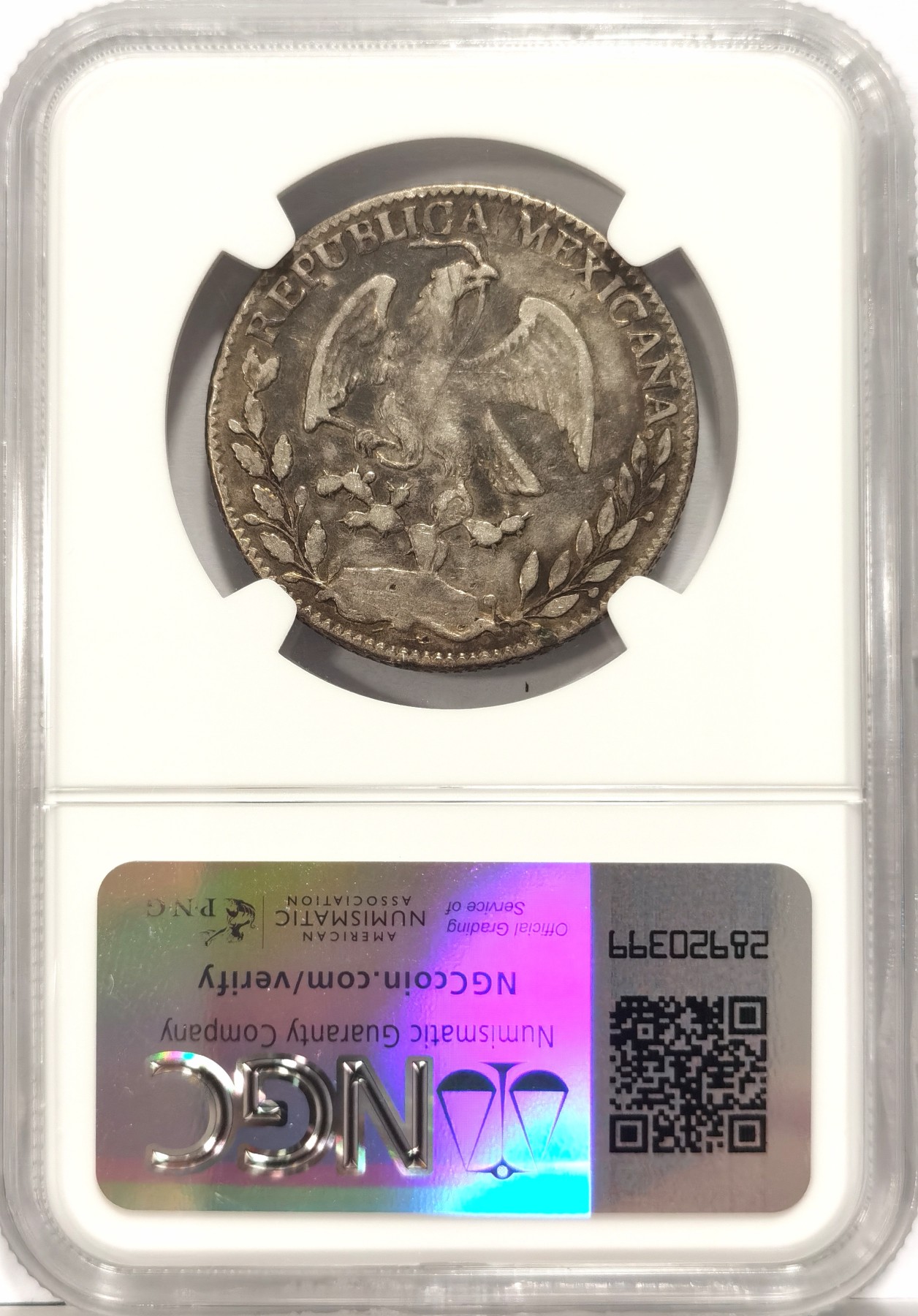 博洋堂世界钱币拍卖第140期（全场包邮） NGC VF 墨西哥1858年Go PF版鹰洋4R银币，稀少鹰洋半圆