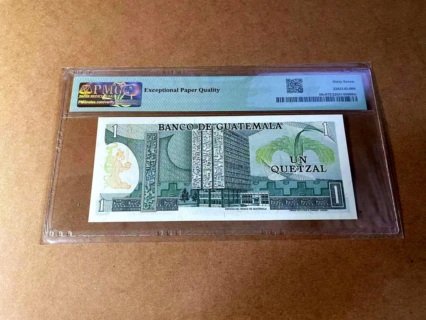 【Blue Auction】✨世界纸币精拍第449期【精】 危地马拉 1977-83年1Quetzal PMG67EPQ 高分
