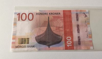 零零发三月纸币拍卖 无佣金 - 挪威100克朗。角不尖