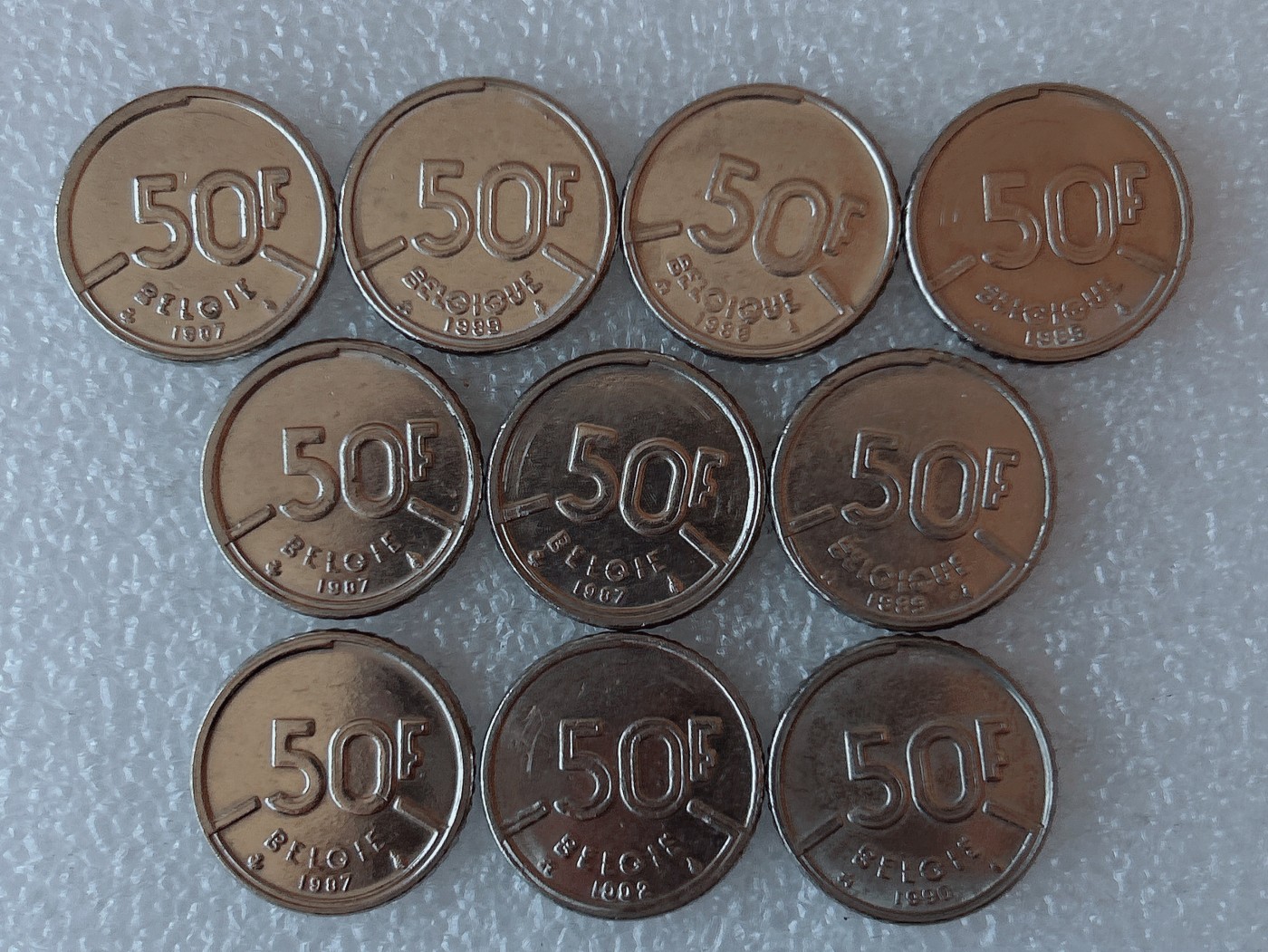 第一海外回流一元起拍收藏 散币专场 第73期 比利时50法郎 10枚