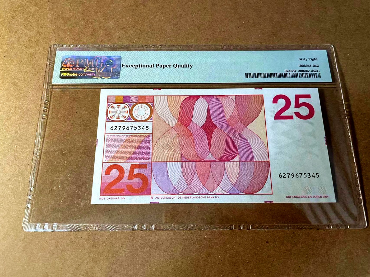 【Blue Auction】✨世界纸币精拍第449期【精】 荷兰 人像版 1971年25盾 PMG68EPQ 超高分 