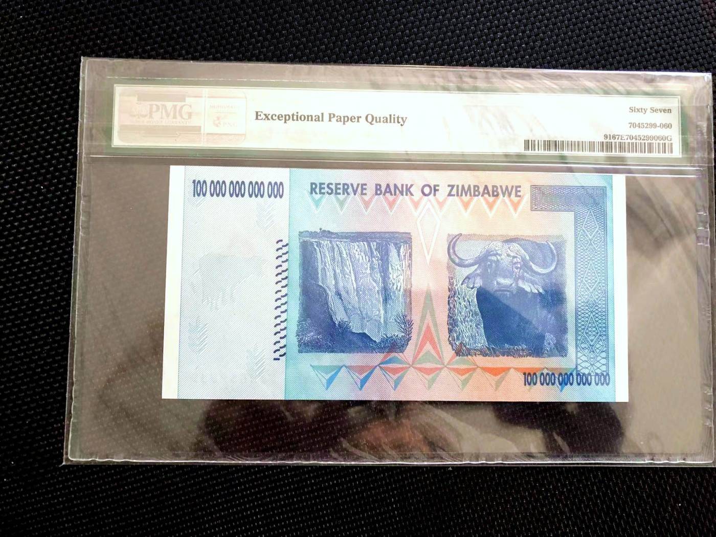 【Blue Auction】✨世界纸币精拍第449期【精】 【AA冠 888豹子号无47】津巴布韦 2008年100万亿元 PMG67EPQ 高分