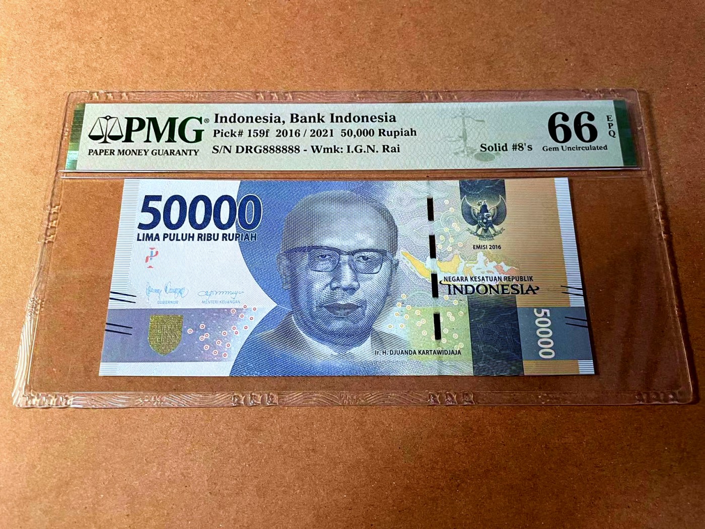 【Blue Auction】✨世界纸币精拍第449期【精】 【全同8】印尼 2016年50000卢比 PMG66EPQ 