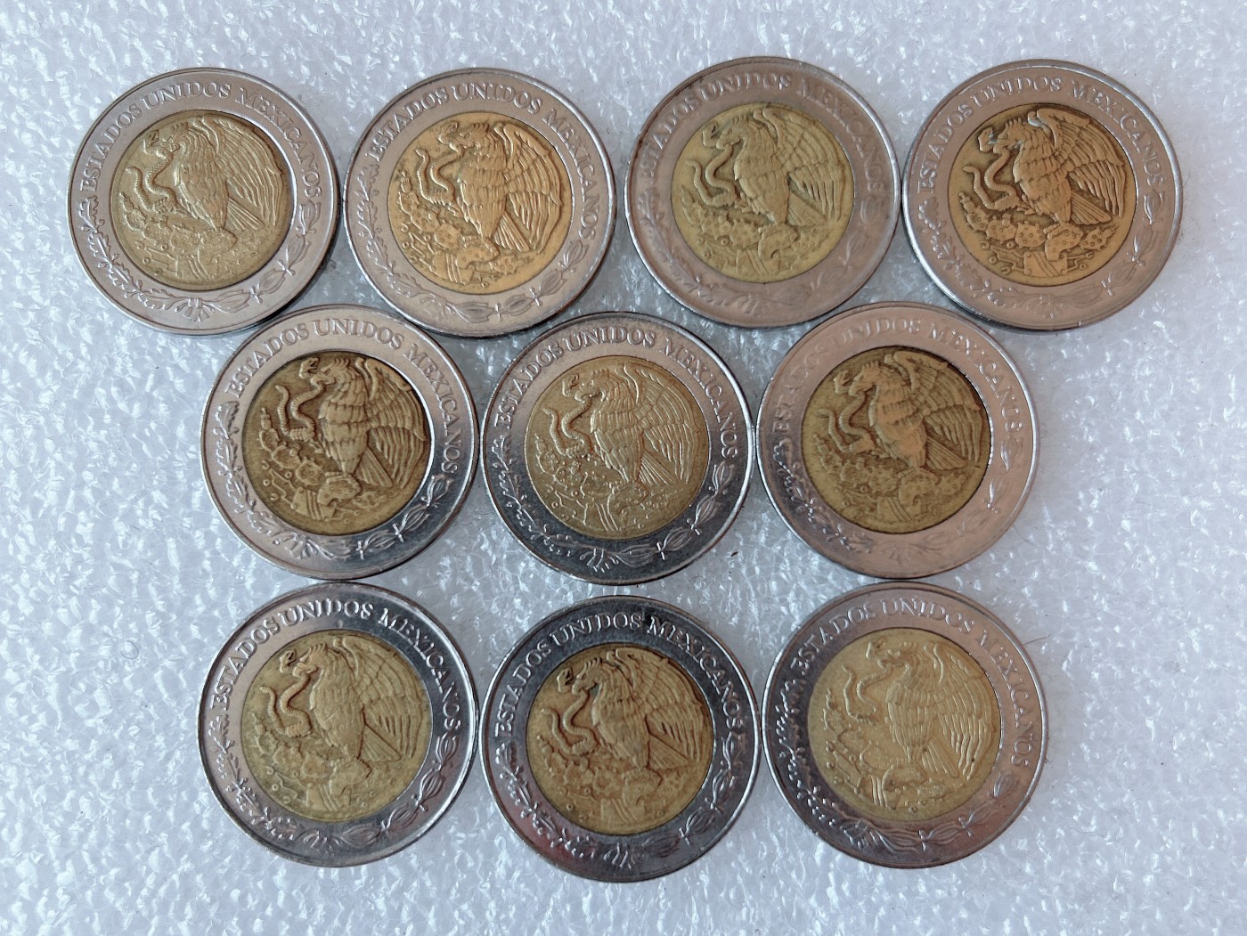 第一海外回流一元起拍收藏 散币专场 第73期 墨西哥2比索玛雅鹰蛇 双金属币 10枚