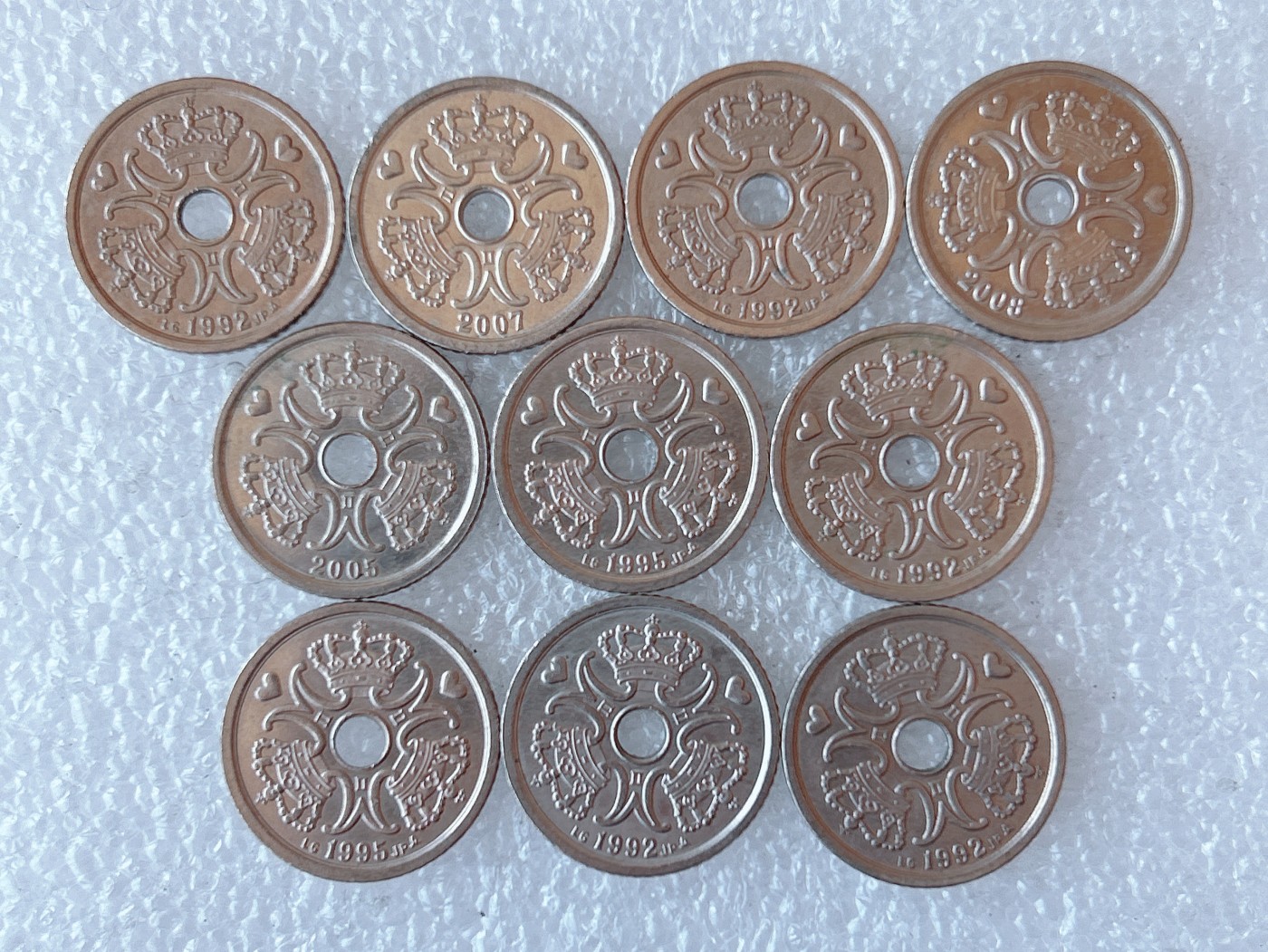 第一海外回流一元起拍收藏 散币专场 第73期 丹麦玛格丽特二世1克朗镍币 10枚