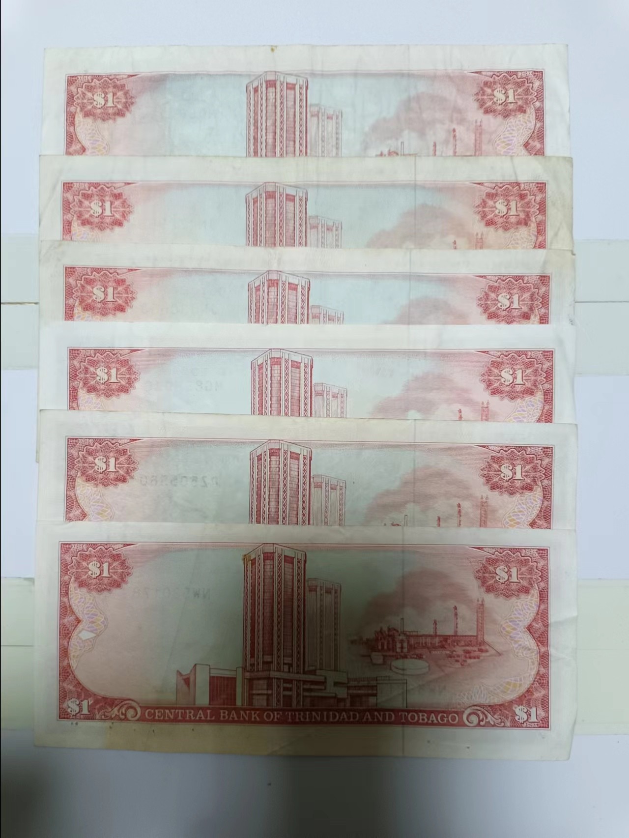 【20240325】非全新纸币第124场 特立尼达和多巴哥6张纸币