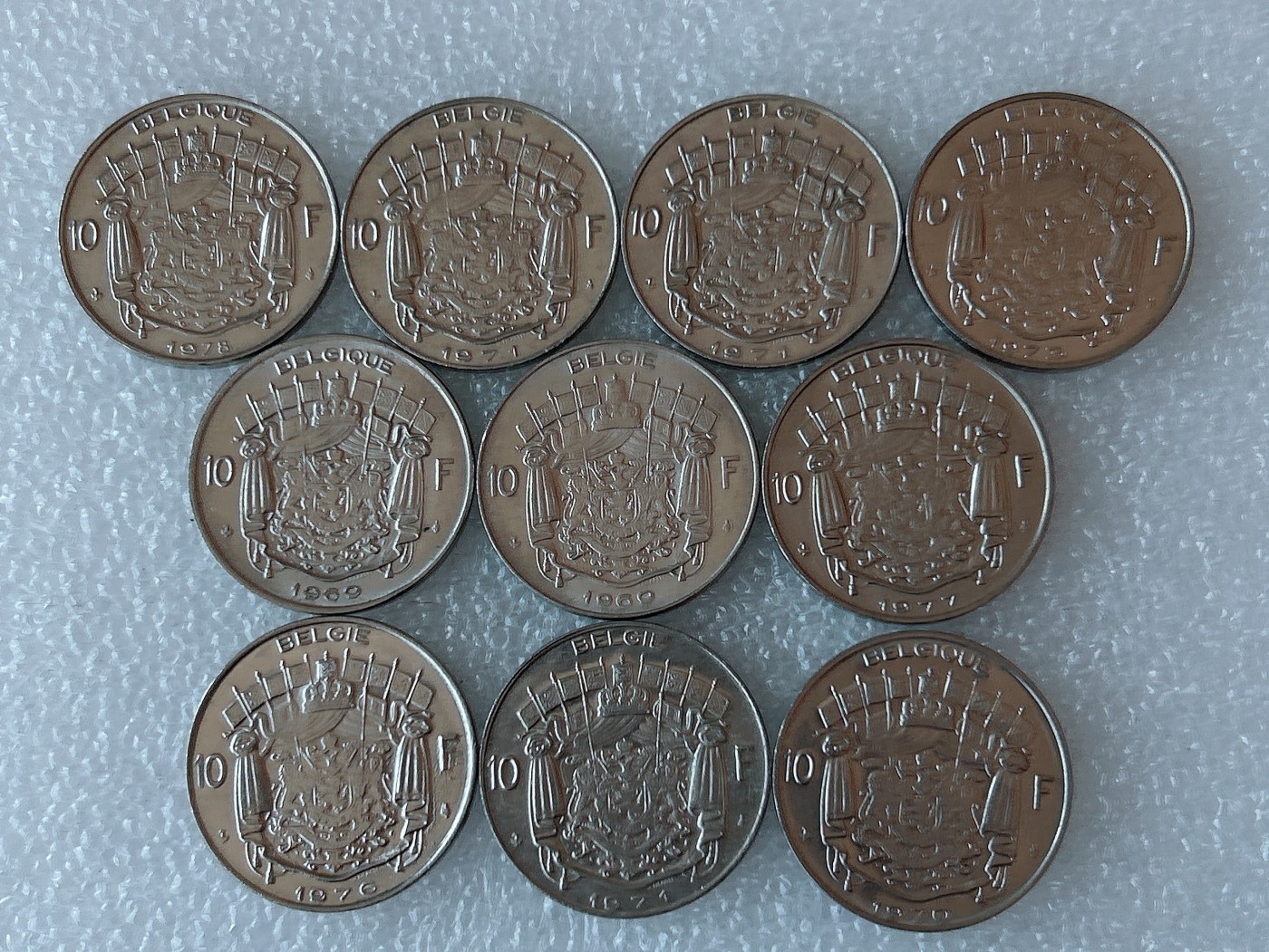 第一海外回流一元起拍收藏 散币专场 第73期 比利时10法郎 10枚