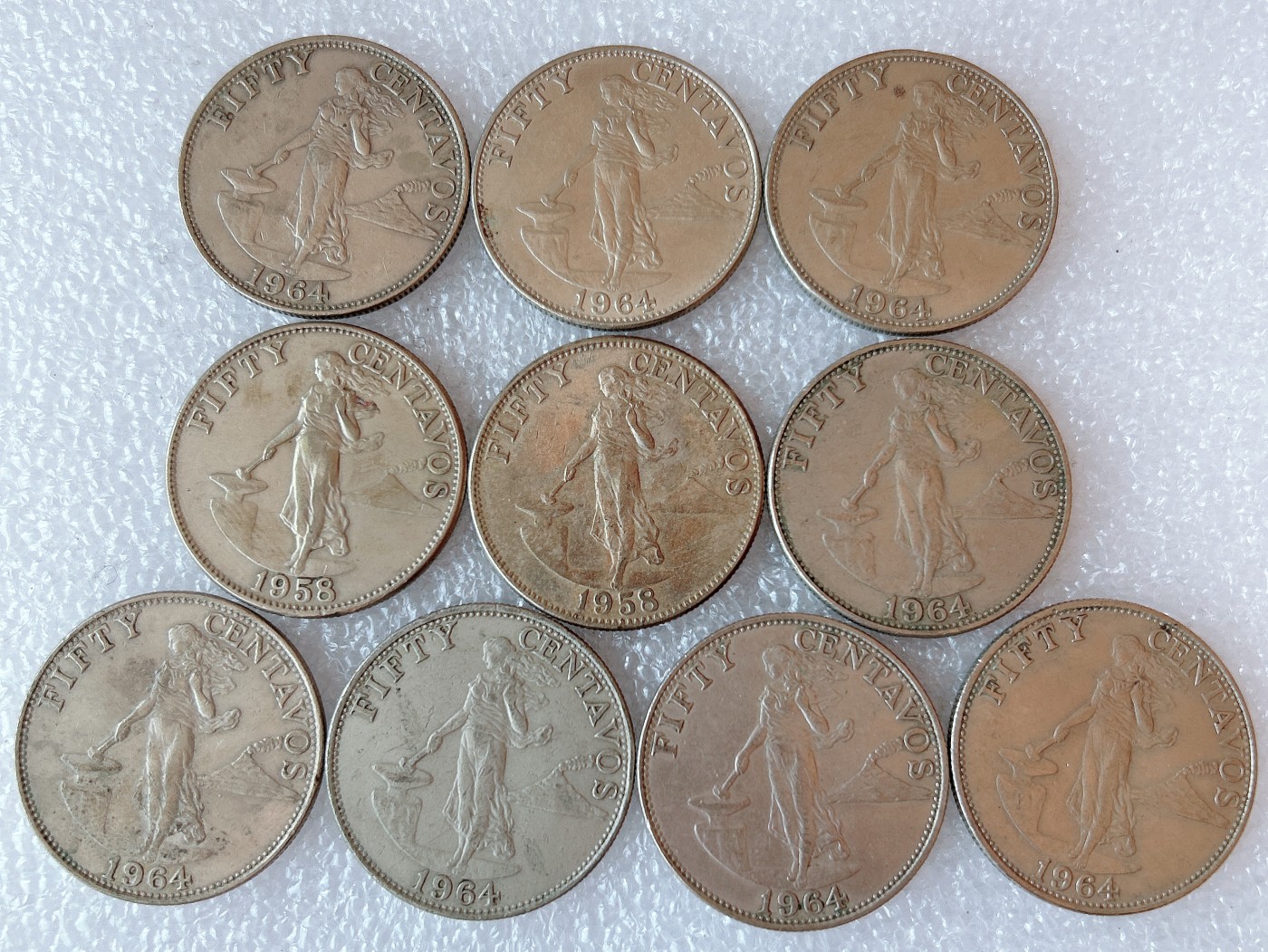 第一海外回流一元起拍收藏 散币专场 第73期 菲律宾50分火山女神 10枚