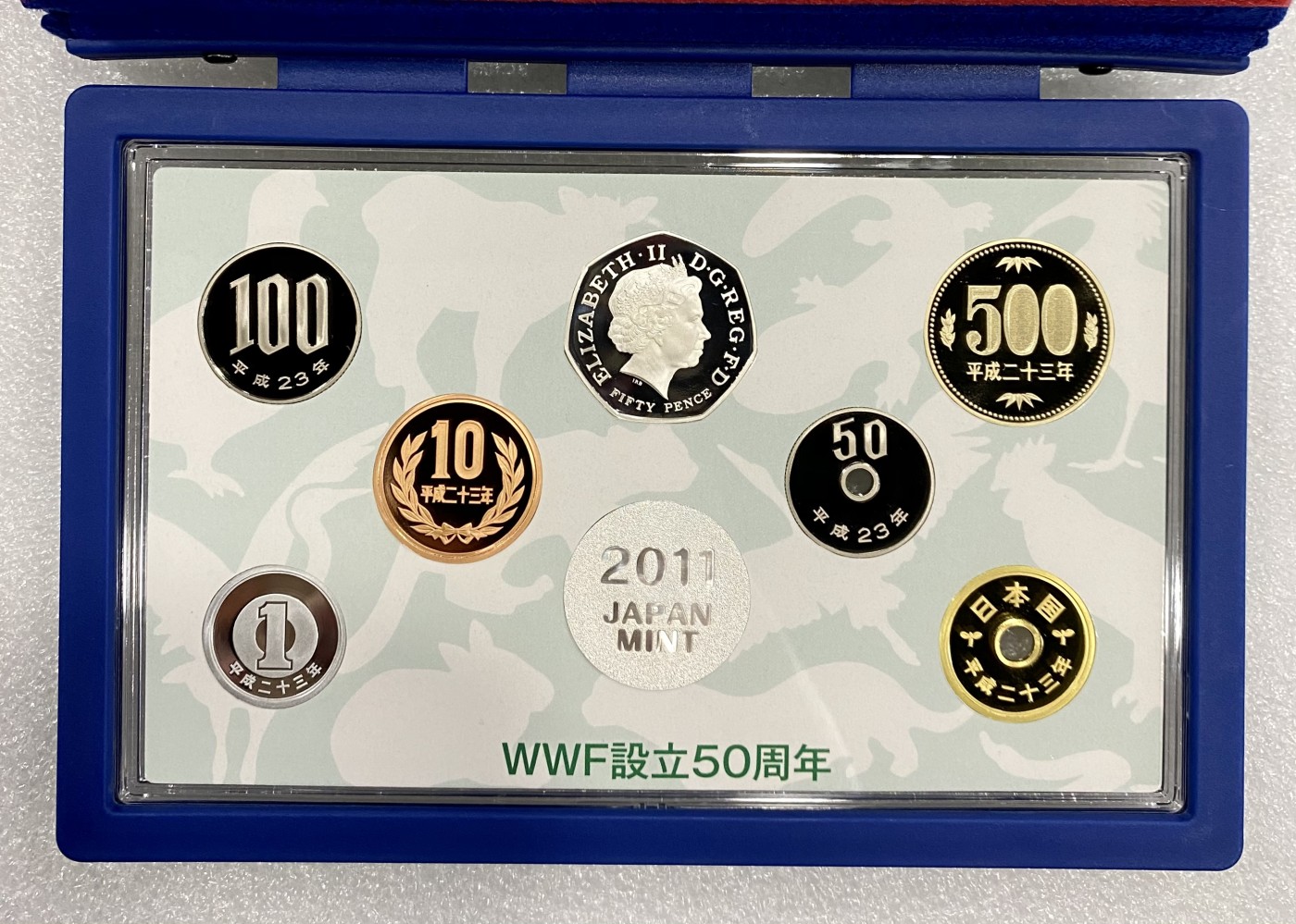 小白鼠 1 日本、英国2011年世界自然基金会成立50周年精制套币