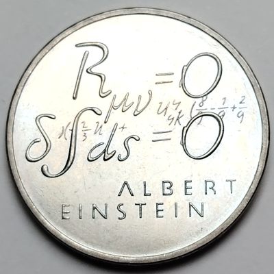 布加迪🐬～世界钱币🌾第 103 期 /  各国精品币 - 瑞士🇨🇭 1979年 5法郎 31.3mm 爱因斯坦真空场方程式纪念币