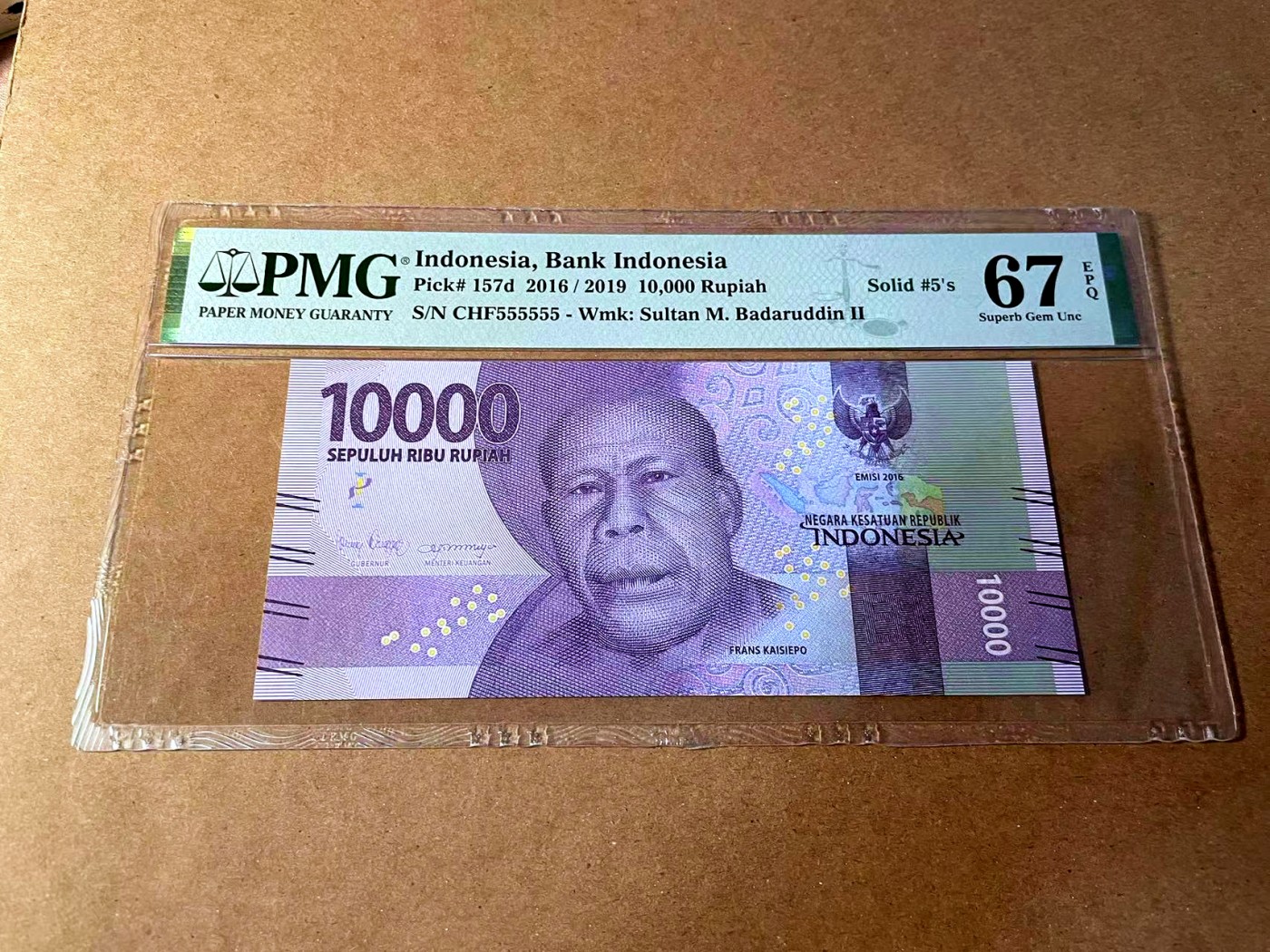 【Blue Auction】✨世界纸币精拍第449期【精】 【全同5】印尼 2016年10000卢比 PMG67EPQ 
