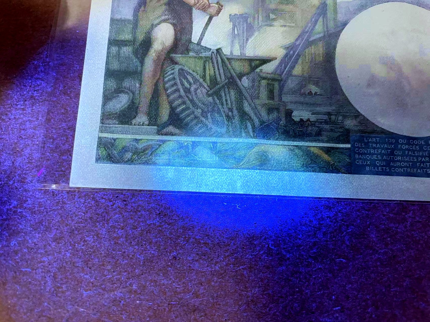 【Blue Auction】✨世界纸币精拍第449期【精】  【无47】法国 1944年1000法郎 超大票幅 墨丘利 UNC- 极轻微荧光