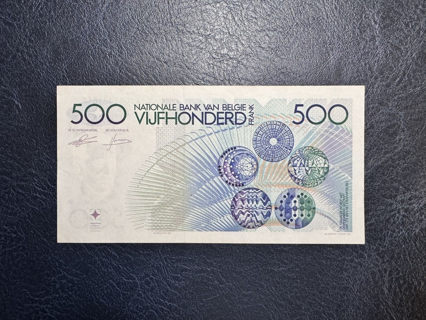收藏联盟Quantum Auction 第332期拍卖  比利时1982-98年500法郎 品相UNC-  细节如图