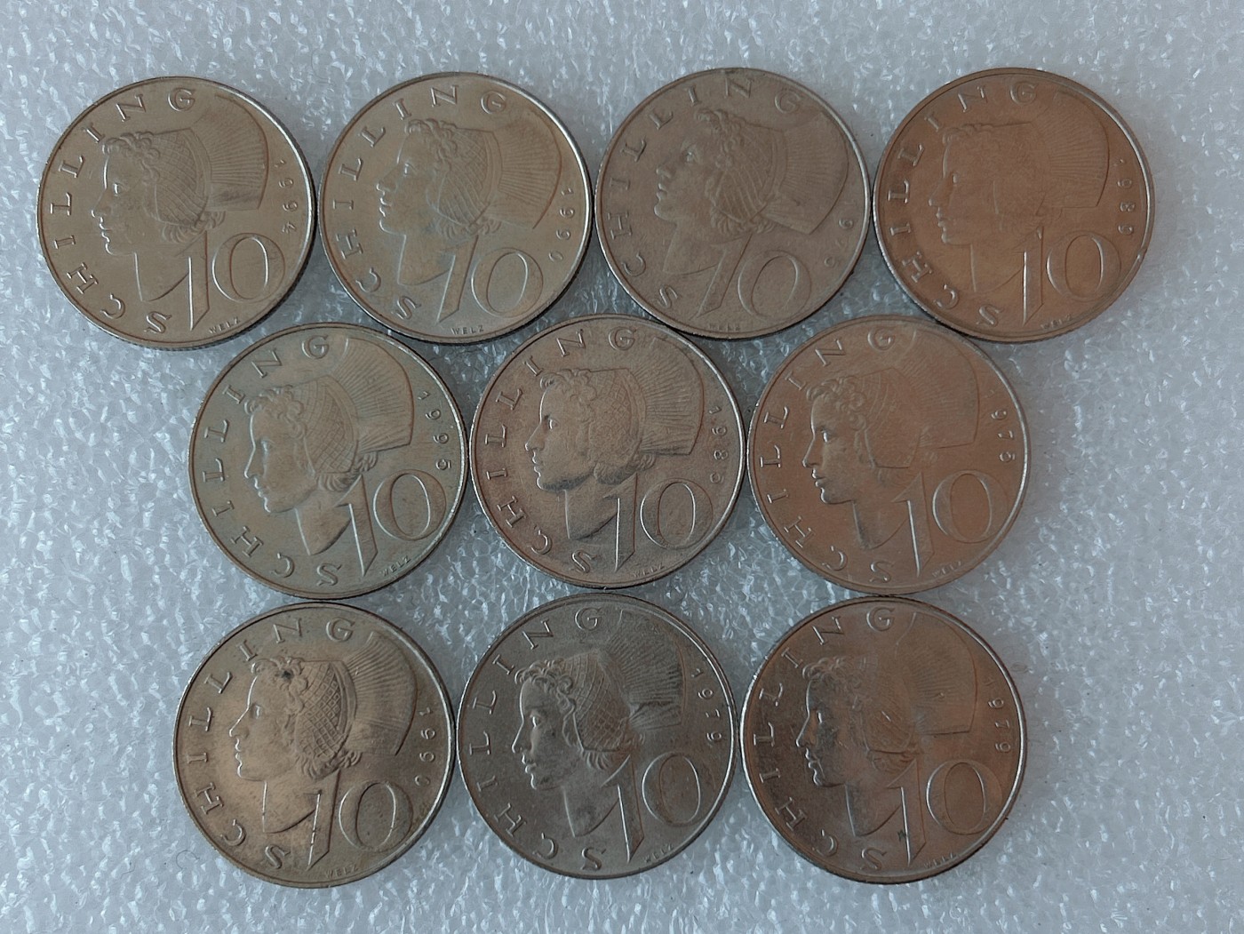 第一海外回流一元起拍收藏 散币专场 第73期 奥地利10先令 瓦豪女士 10枚