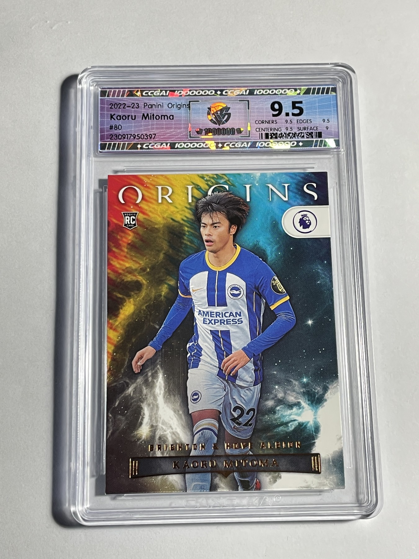 【德藏】卡牌拍卖第11期 ~【无每件最低收费！！！】 2022-23年 PANINI ORIGINS 英超 布莱顿俱乐部 三笘薫 新秀 CCG 9.5