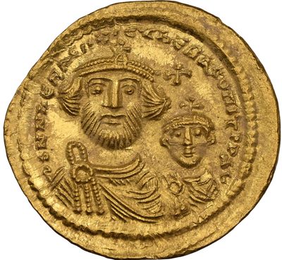 梧彩钱庄捡漏拍2024年第7期  - 拜占庭帝国希拉克略皇帝金币Heraclius+Her.Constantine 