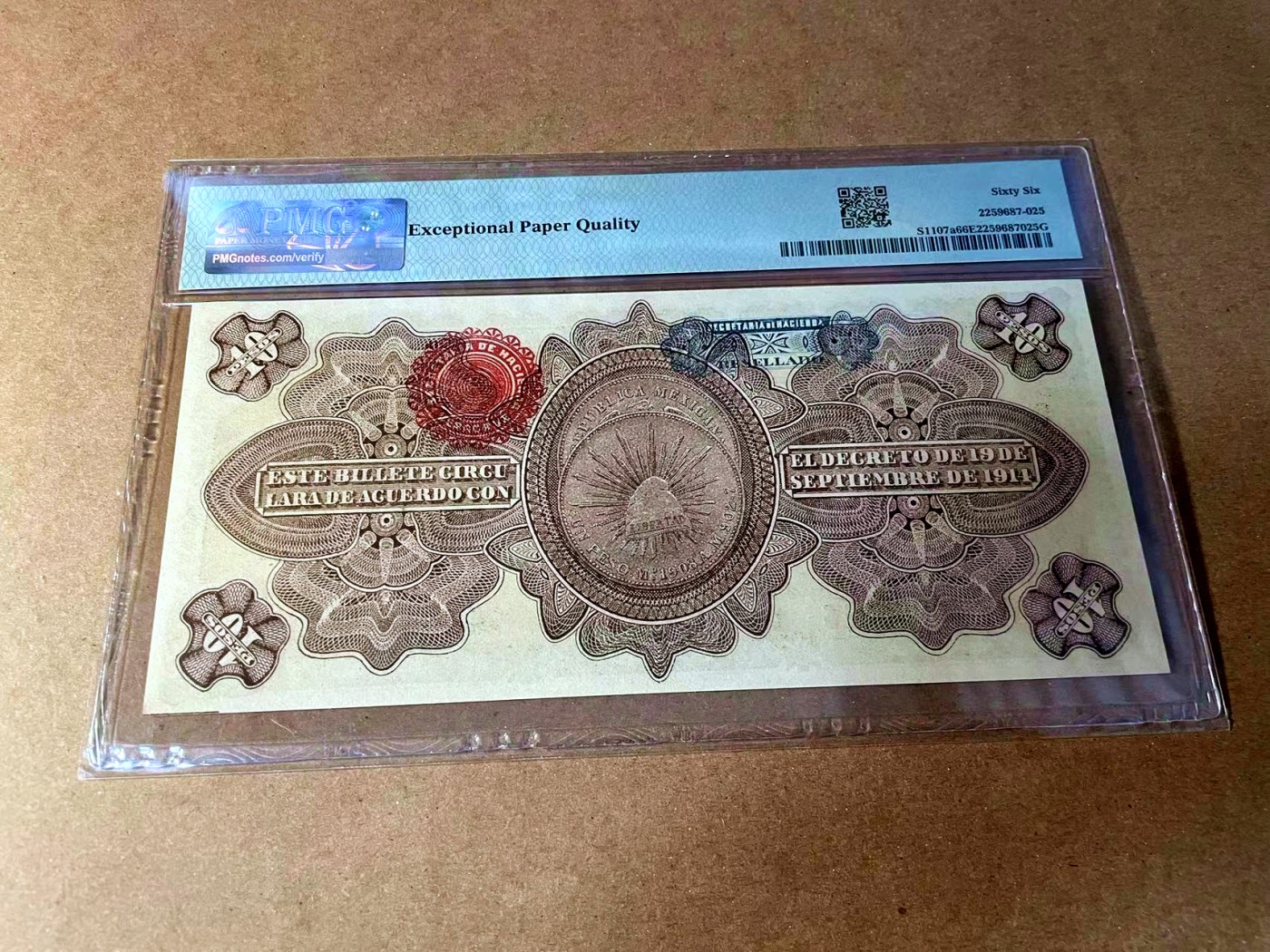 【Blue Auction】✨世界纸币精拍第449期【精】 【亚军分 百年风云 无47靓号】墨西哥1914年10比索 持盾女神 仙人掌羽蛇神