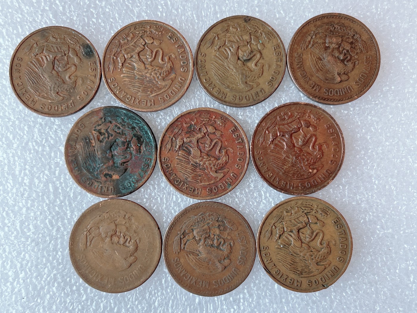 第一海外回流一元起拍收藏 散币专场 第73期 墨西哥20分大铜币 10枚