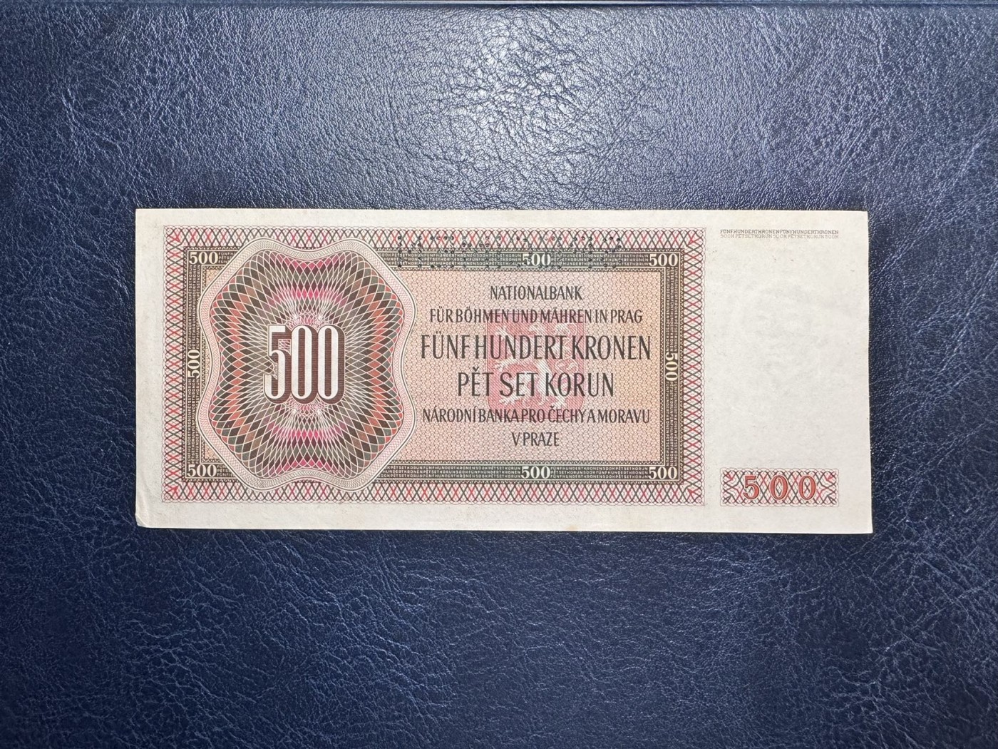 收藏联盟Quantum Auction 第332期拍卖  波西米亚和莫拉维亚1942年500克朗样票 品相AU