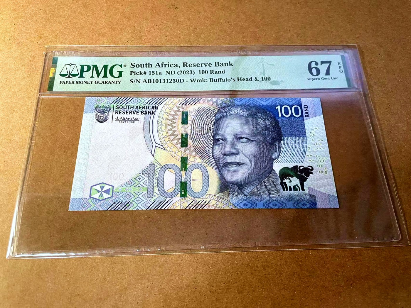 【Blue Auction】✨世界纸币精拍第449期【精】 【无47】南非 2023年100兰特 PMG67EPQ 高分 