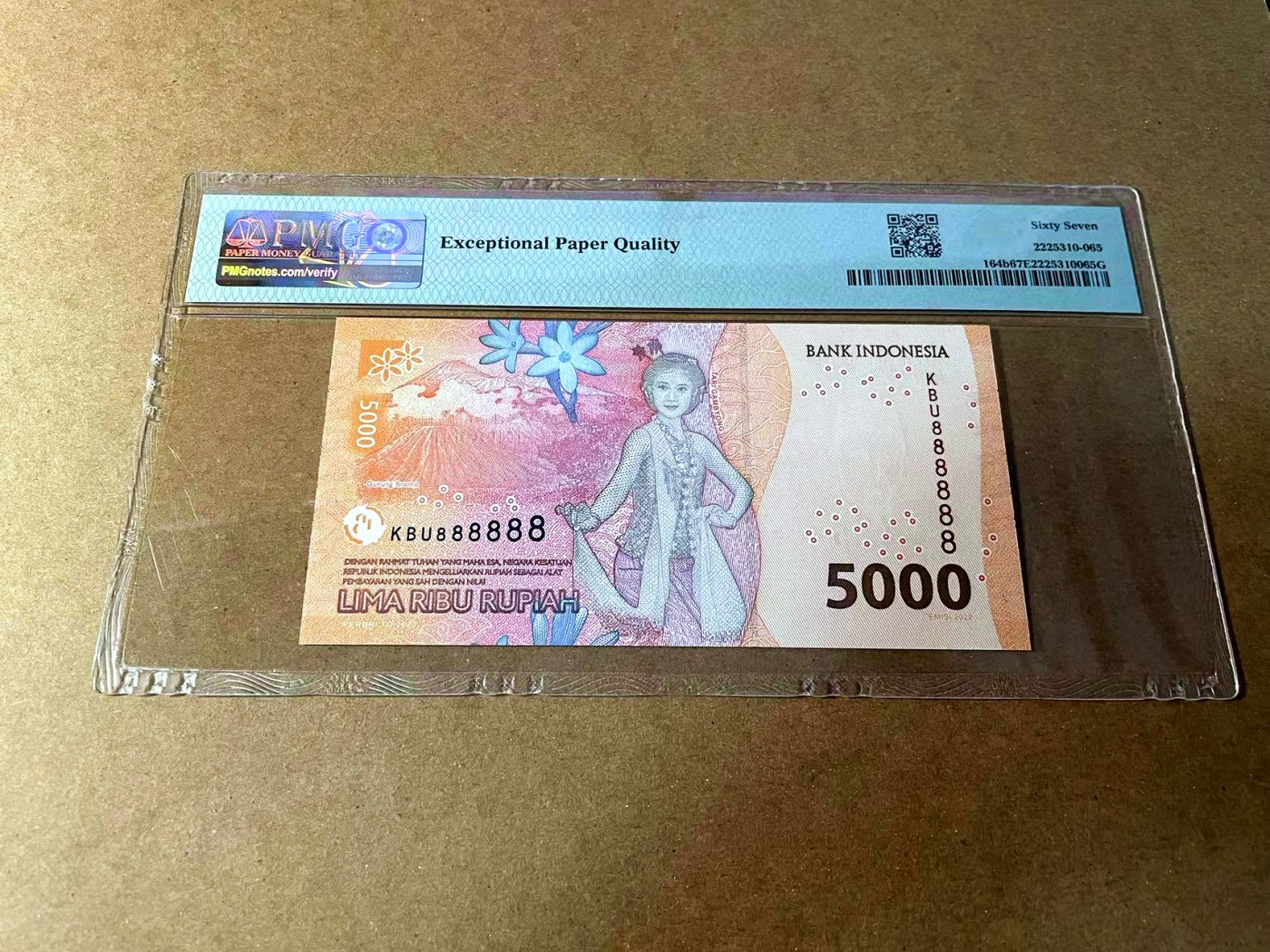【Blue Auction】✨世界纸币精拍第449期【精】 【全同8】印尼 2022年5000卢比 PMG67EPQ 