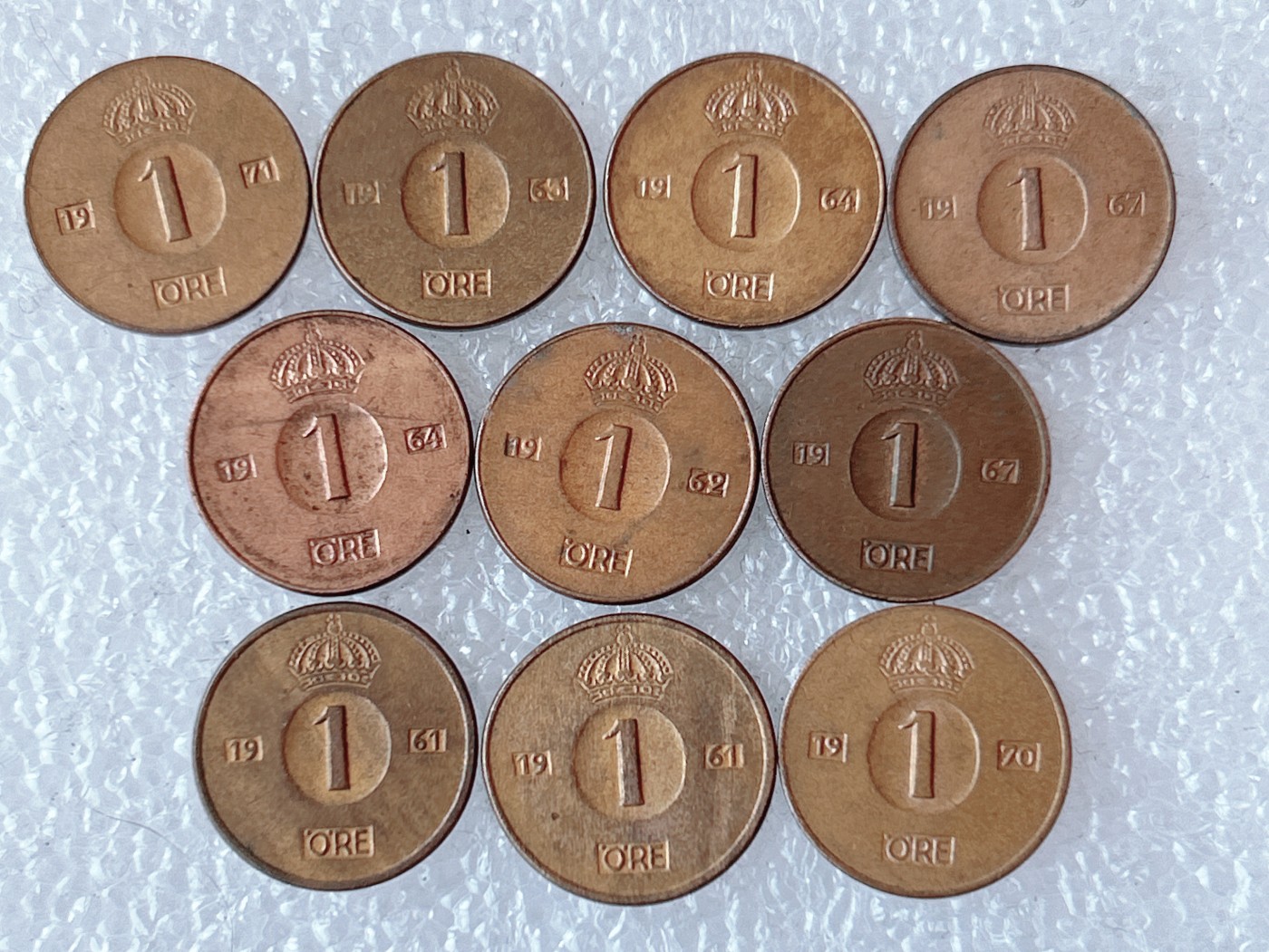 第一海外回流一元起拍收藏 散币专场 第73期 瑞典1欧尔 皇冠 10枚