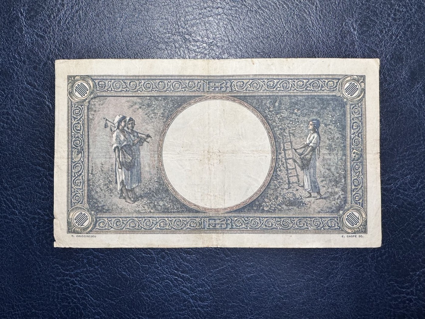 收藏联盟Quantum Auction 第332期拍卖  罗马尼亚1943年1000列伊 品相如图 法属风格