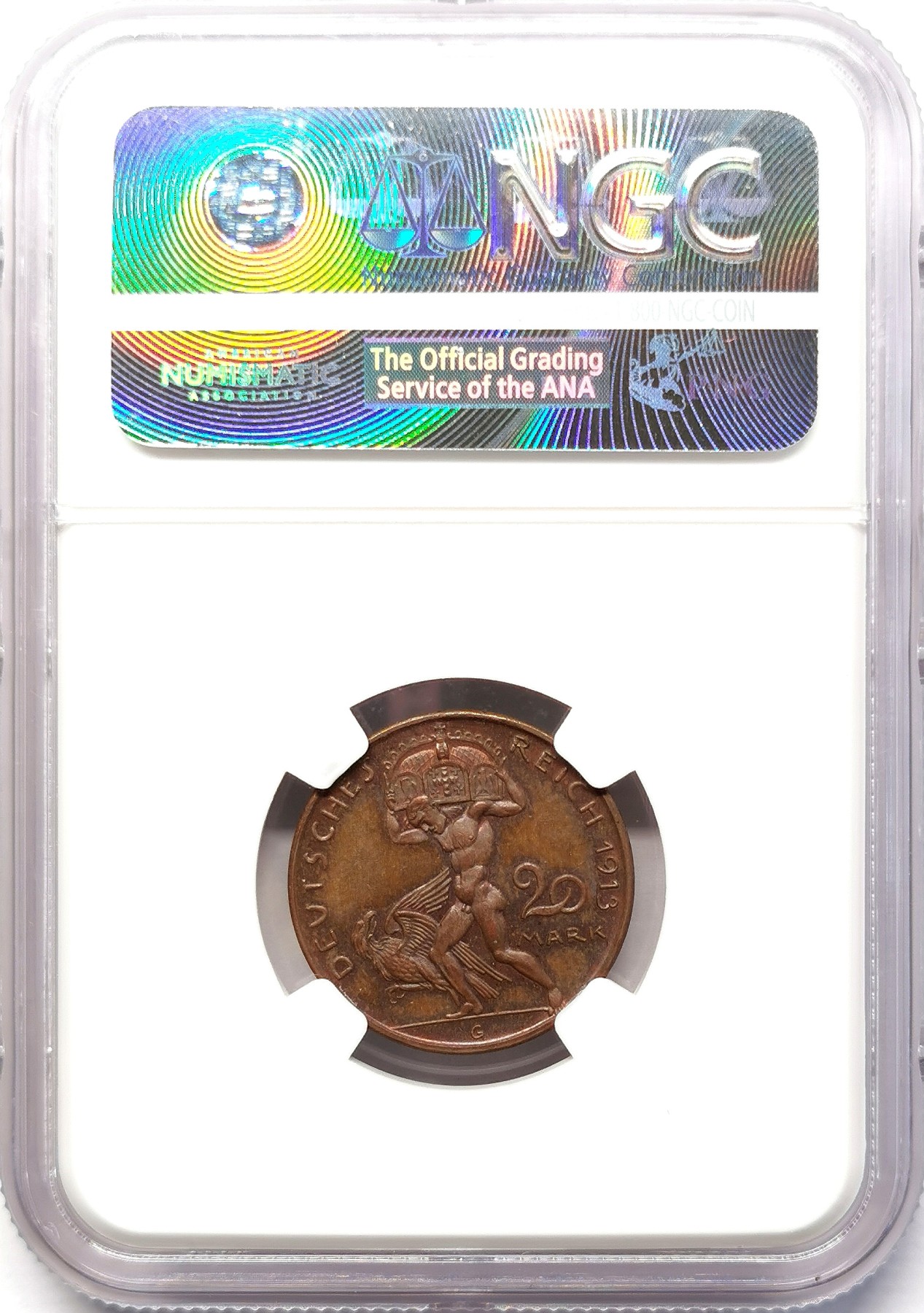 凡希社世界钱币微拍第二百六十四期 1913巴伐利亚20马克金币铜样NGC-PF63哥茨作品！