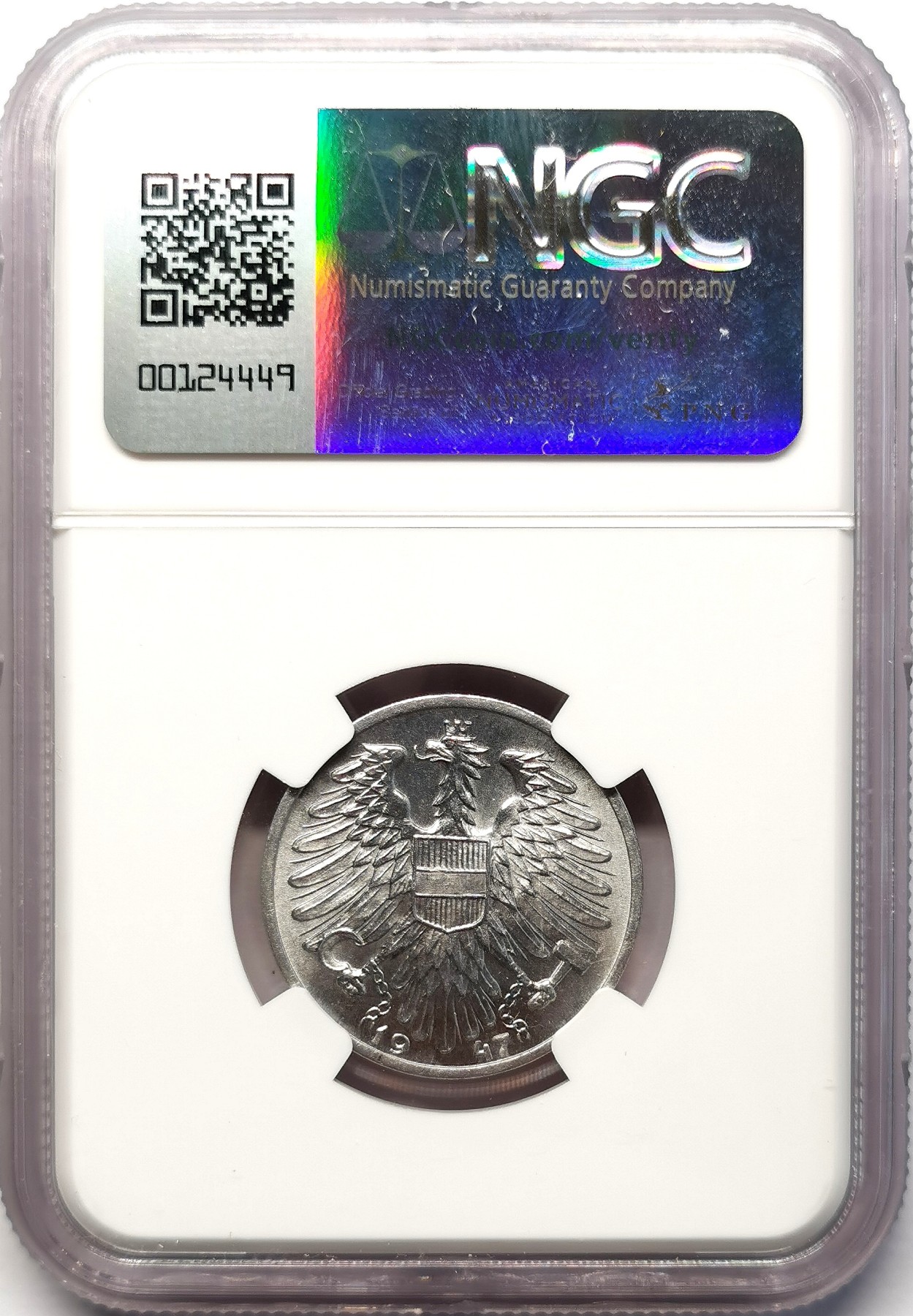 凡希社世界钱币微拍第二百六十四期 1947奥地利1先令NGC-MS65