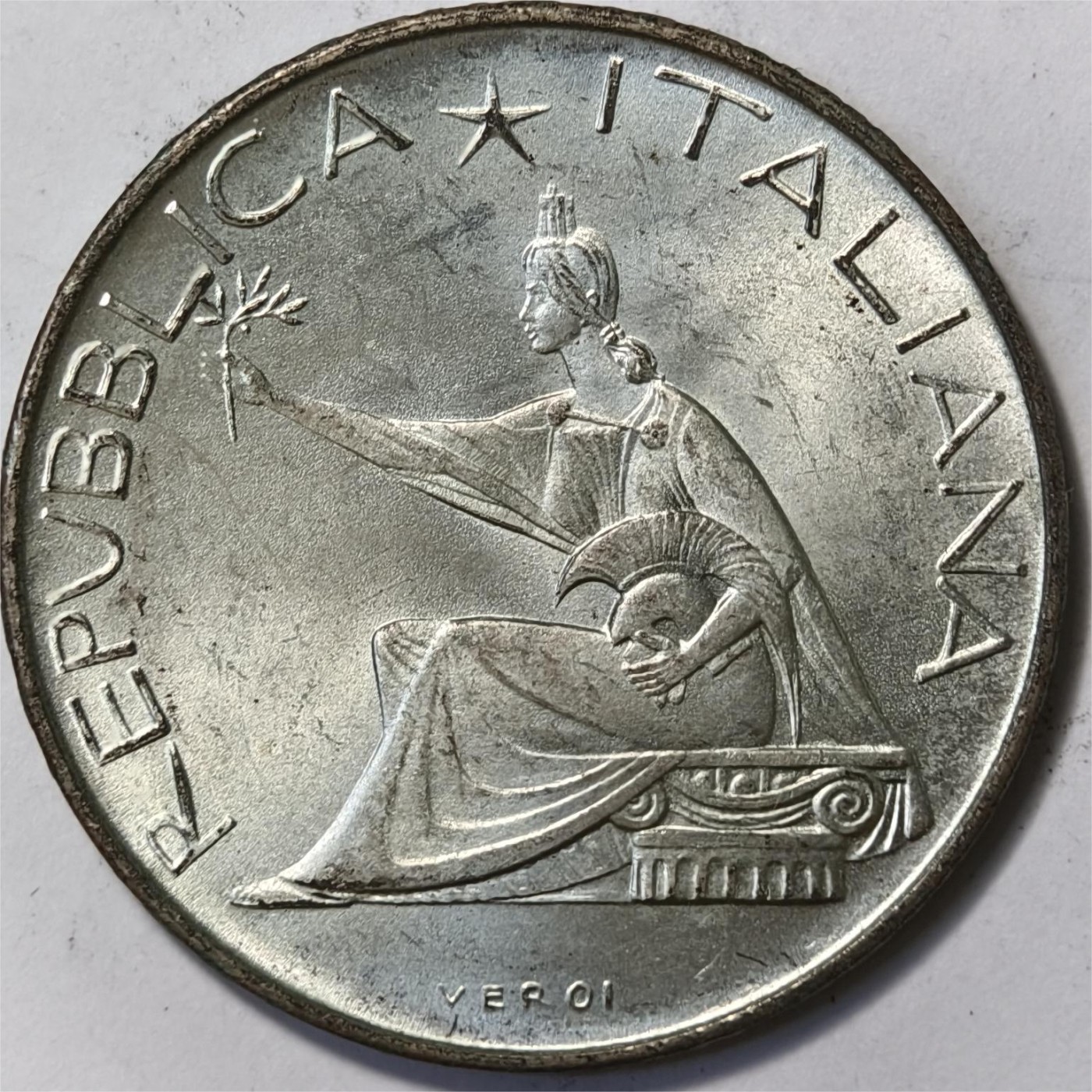 紫瑗钱币——第332期拍卖 意大利 1961年 马车 500里拉 11克 0.835银 UNC