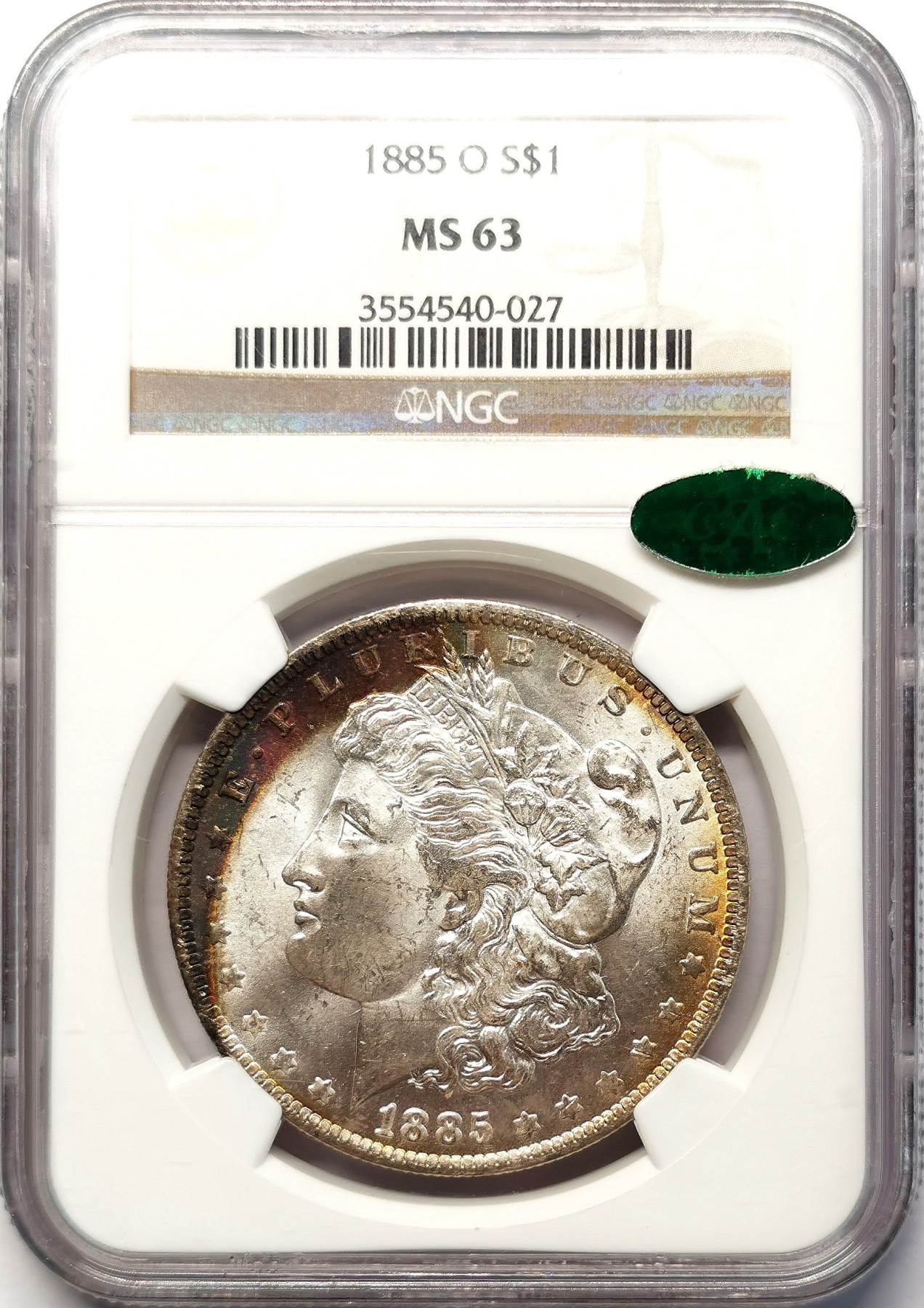 凡希社世界钱币微拍第二百六十四期 1885O美国摩根壹元NGC-MS63