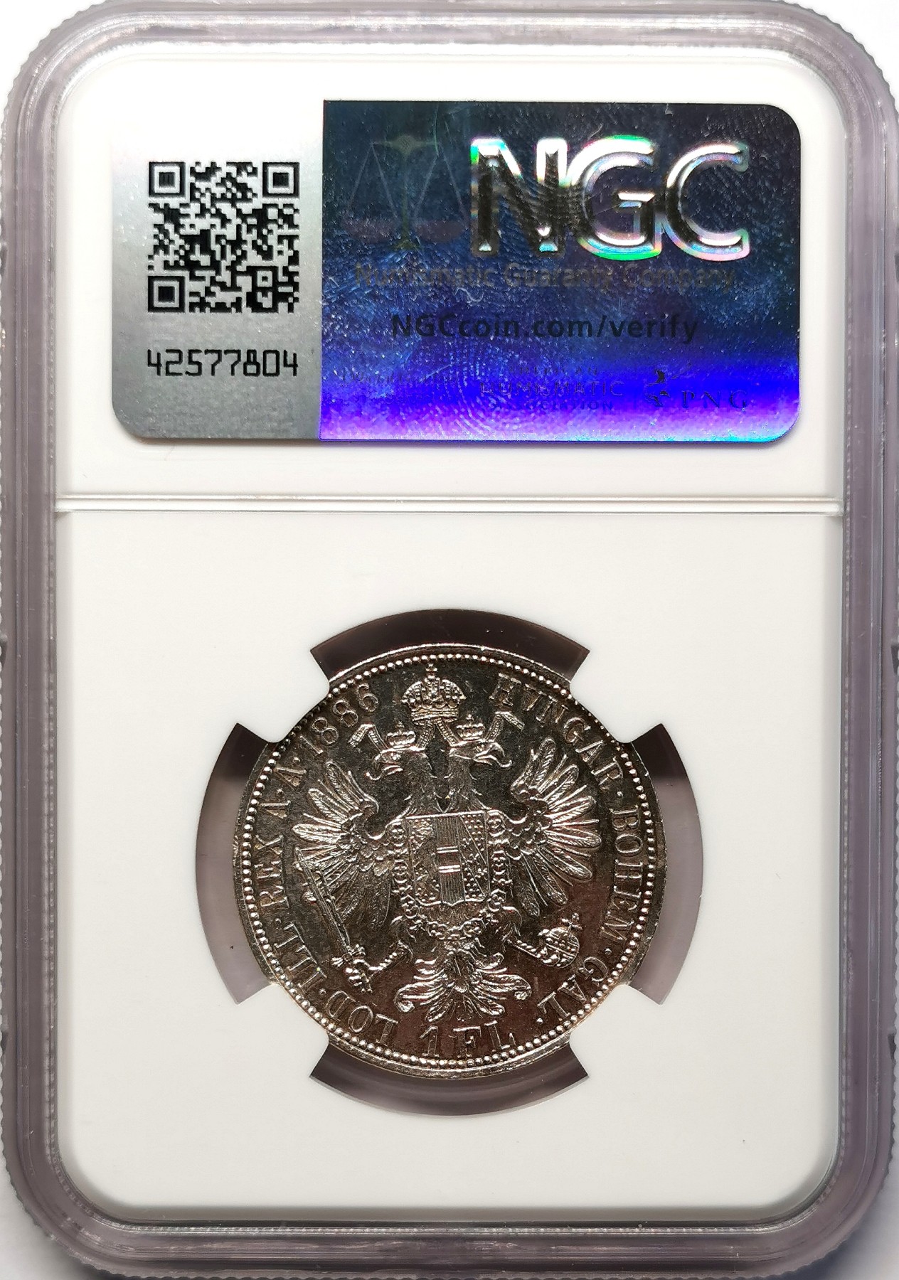 凡希社世界钱币微拍第二百六十四期 1886奥地利佛罗林银币NGC-MS61